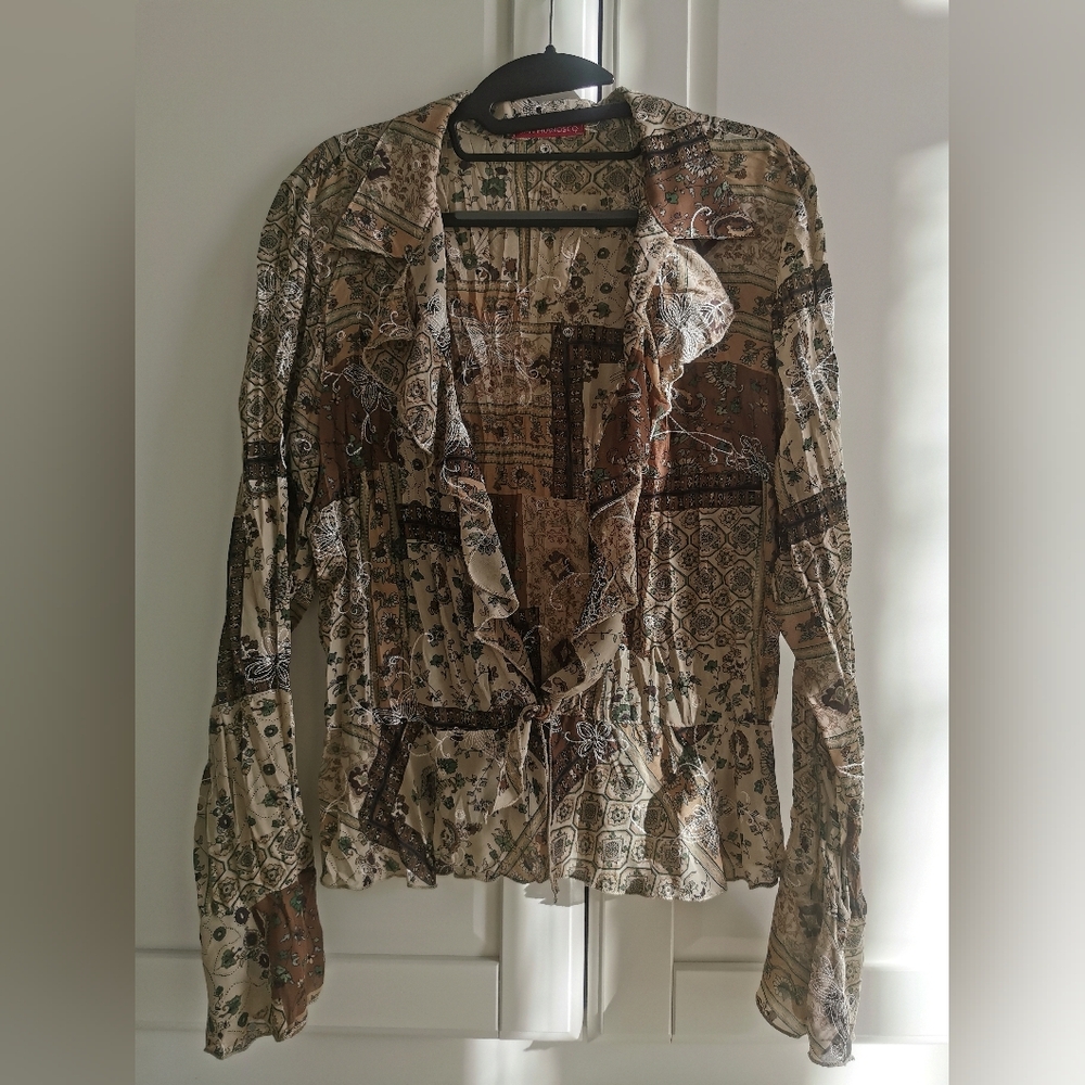 Vintage Y2K San Francisco Bohemian Patterned Blouse